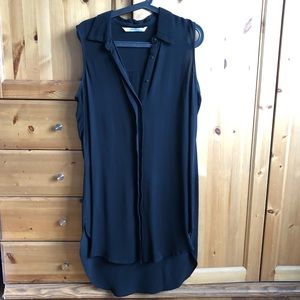 Zara silk dress shirt, black. Size M. Worn once